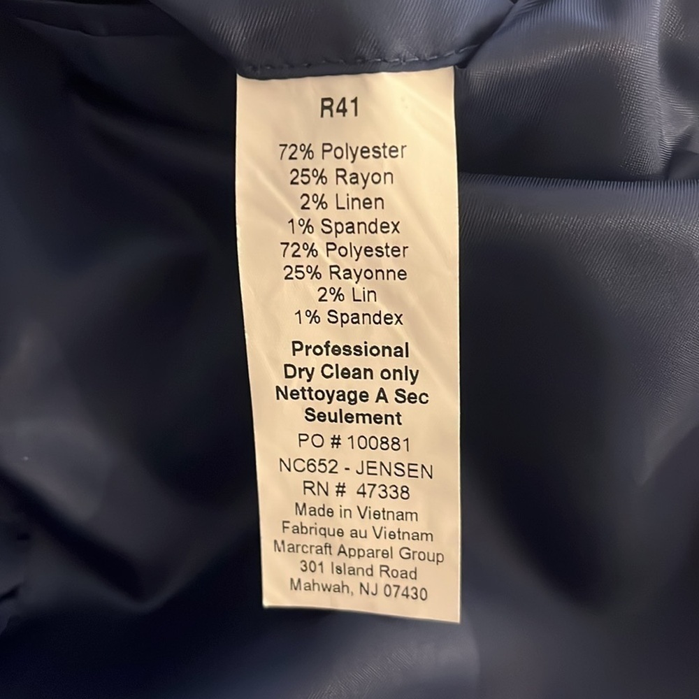 Nautica | New blazer/suit jacket Jensen double button/vent Mens size 41R stretch - Picture 6 of 11
